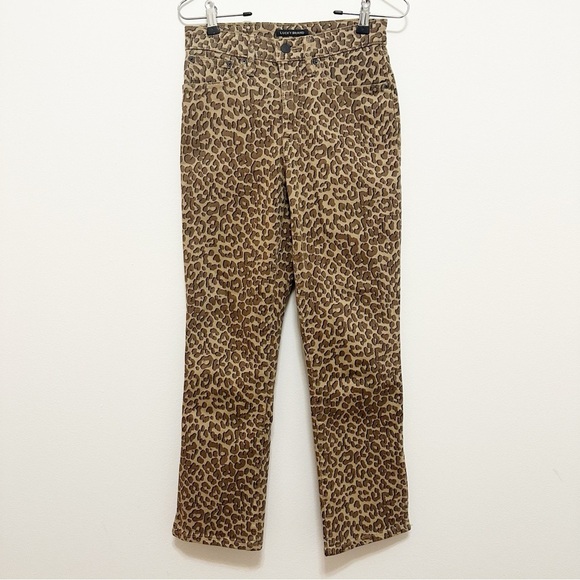 Lucky Brand High Rise Slim Bridgette Leopard Print Cropped Straight Jean 2 /26 - Picture 4 of 11